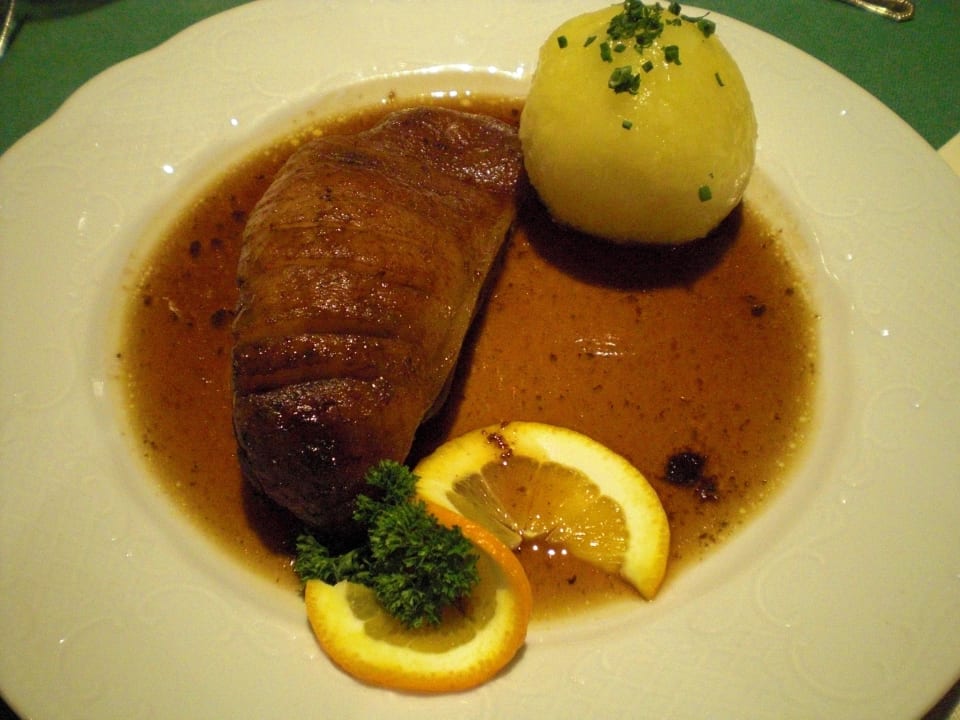 Hauptspeise Entenbrust Hotel Gondel