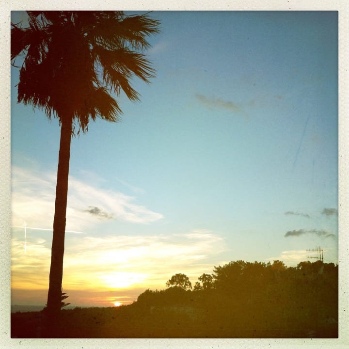 Zimmeruasblick bei Abend Hotel Marinella