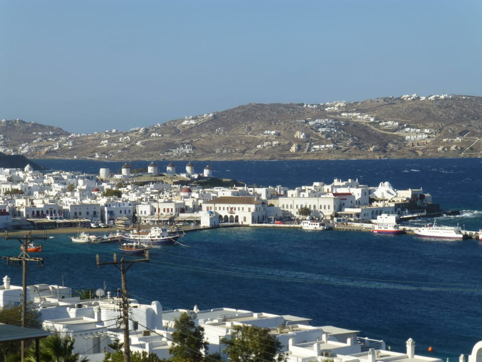 Blick vom Pool auf Mykonos Stadt Mykonos View Hotel