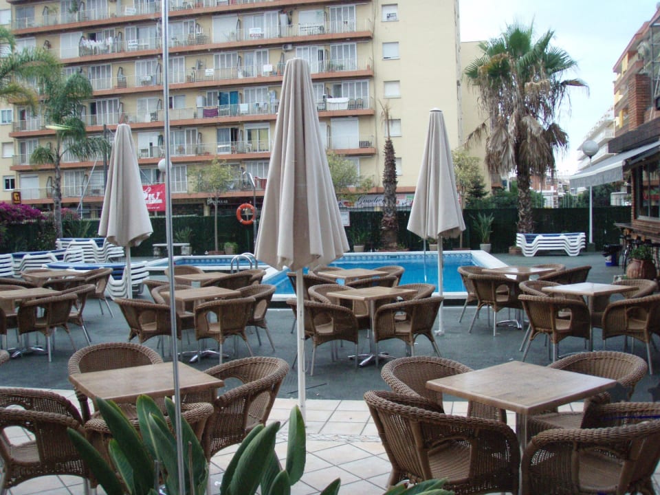 Výhled z hotelu na bazén htop Palm Beach