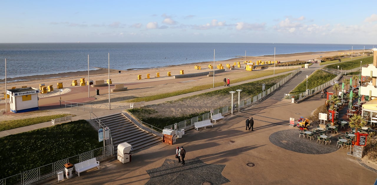 Blick nach Norden Strandhotel Duhnen / Aparthotel Kamp