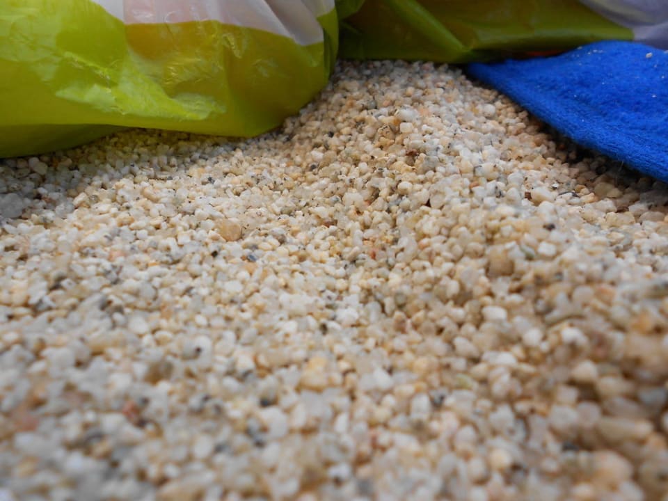 Sand teils grobkörnig, teils feinkörnig Hotel Grotticelle