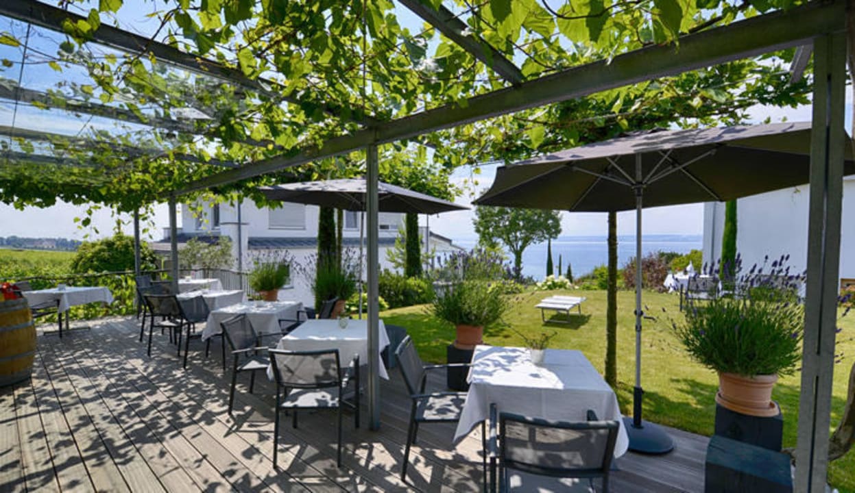 Frühstücksterrasse mit Seeblick Hotel freiSicht