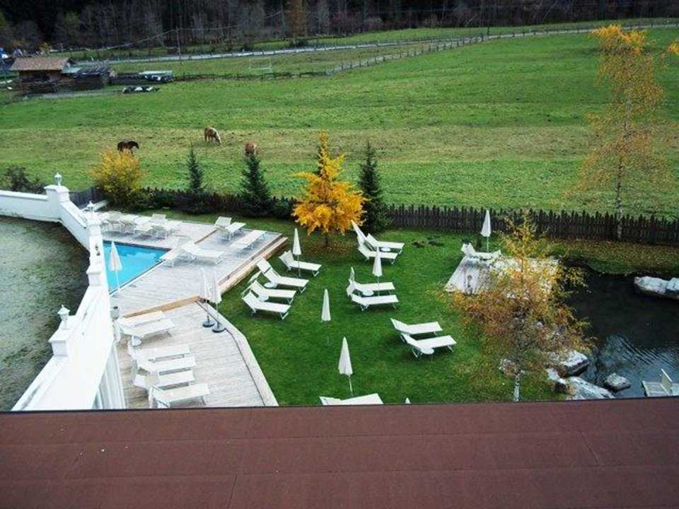 Ausblick aus unserem 2. Zimmer Alphotel Tyrol