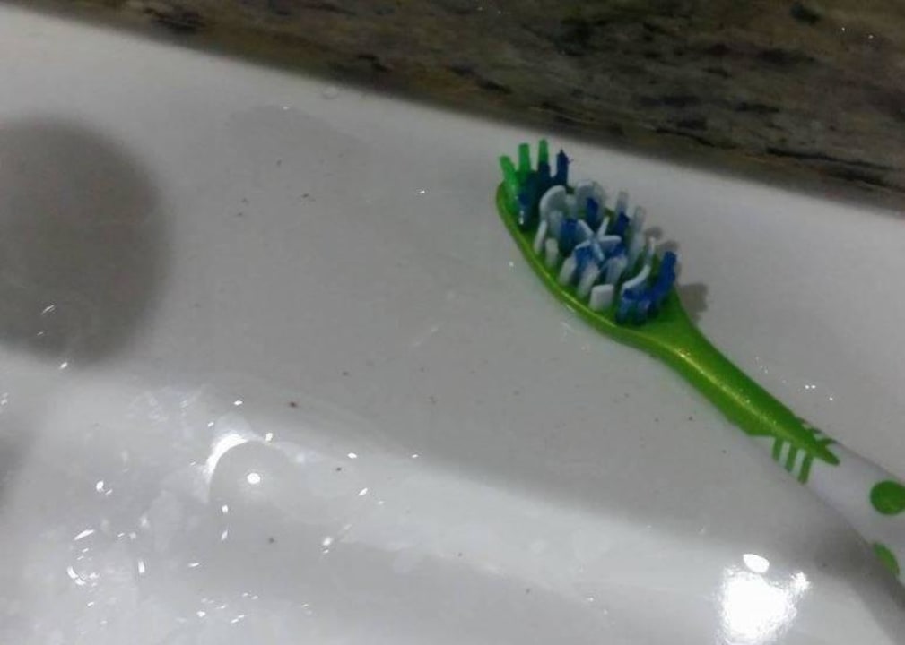 Poo on the sink Akka Alinda Hotel
