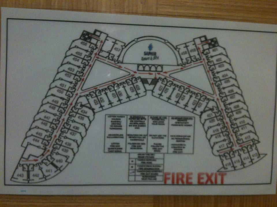 Fluchtplan Saphir Resort & Spa