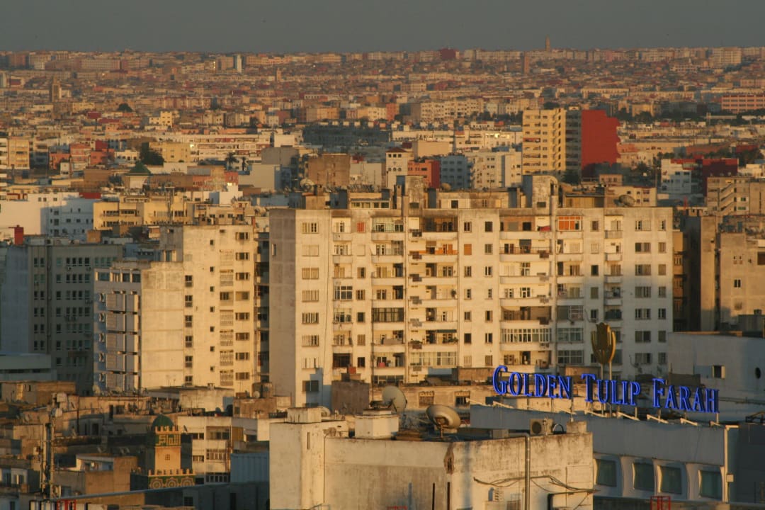 Ausblick vom 22. Stock über die Stadt Hotel Sofitel Casablanca Tourblanche