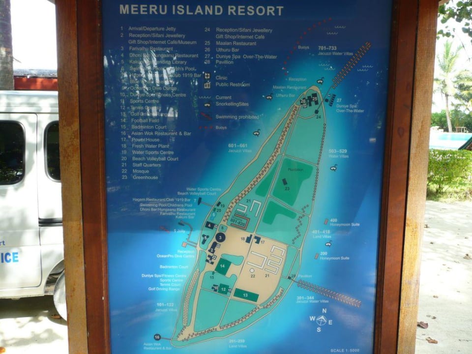 Karte der Insel Meeru Maldives Resort Island