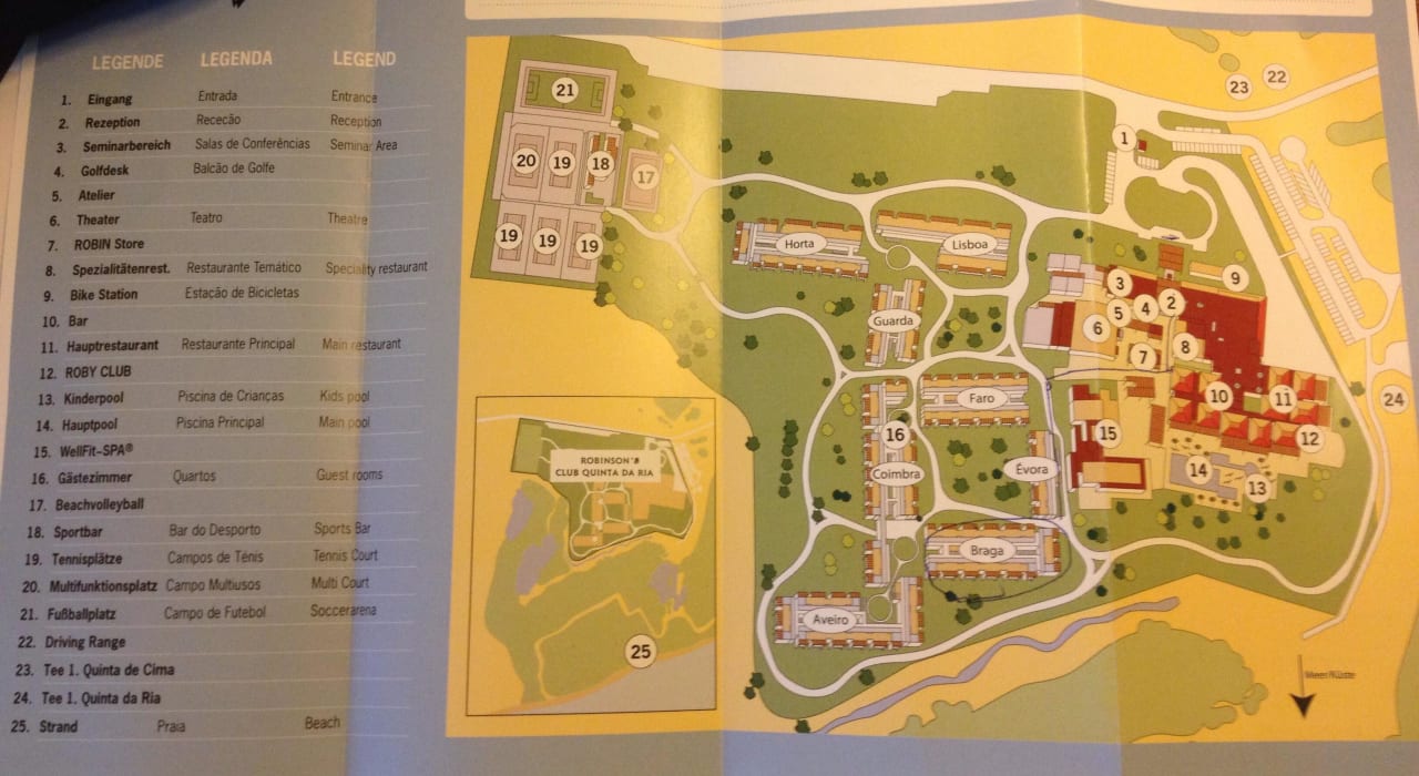 Lageplan des Clubs ROBINSON QUINTA DA RIA