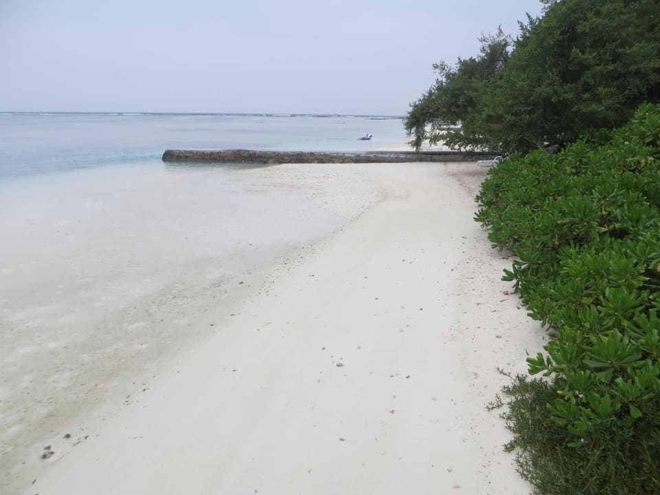 Vom Steg der Ocean Villa fotografierter Strand Adaaran Select Hudhuran Fushi - Premium All Inclusive