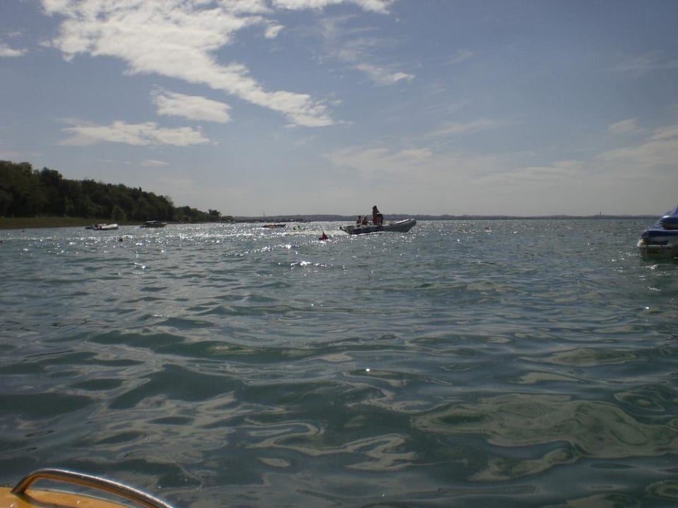 Blick auf den See vom Tretboot aus Ferienanlage Residence Piani Di Clodia