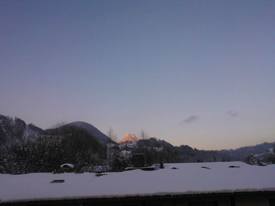 Ausblick von unserem Zimmer auf die Berge Sporthotel Wilder Kaiser