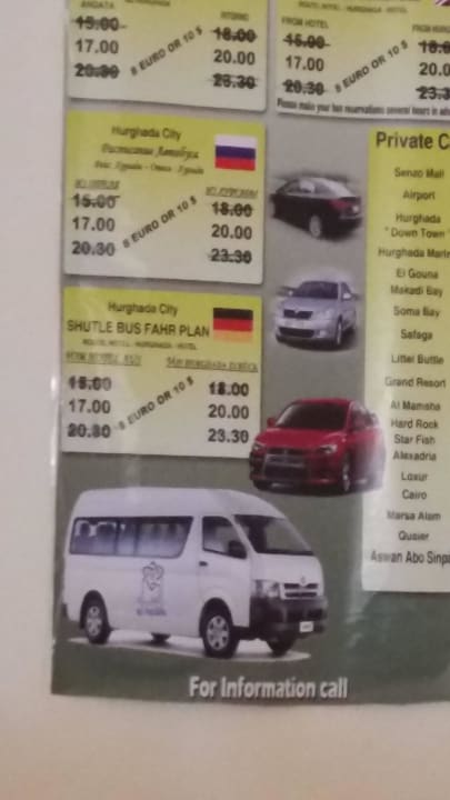 3x täglich Shuttle gibt es nicht  Siva Golden Bay Makadi