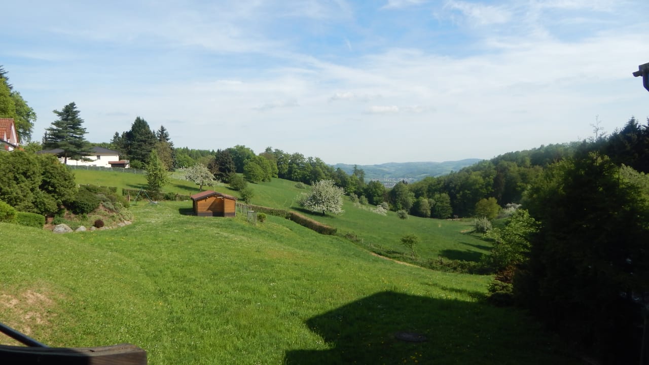 Aussicht vom Balkon Hotel Waldschenke Fuhr