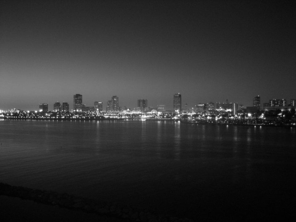 Ausblick nach Long Beach The Queen Mary