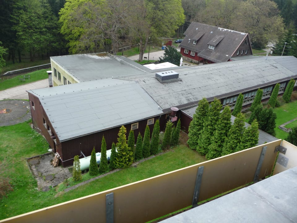 Blick vom Zimmer auf Hotelrestaurant und Gaststätte Hotel Drei Annen