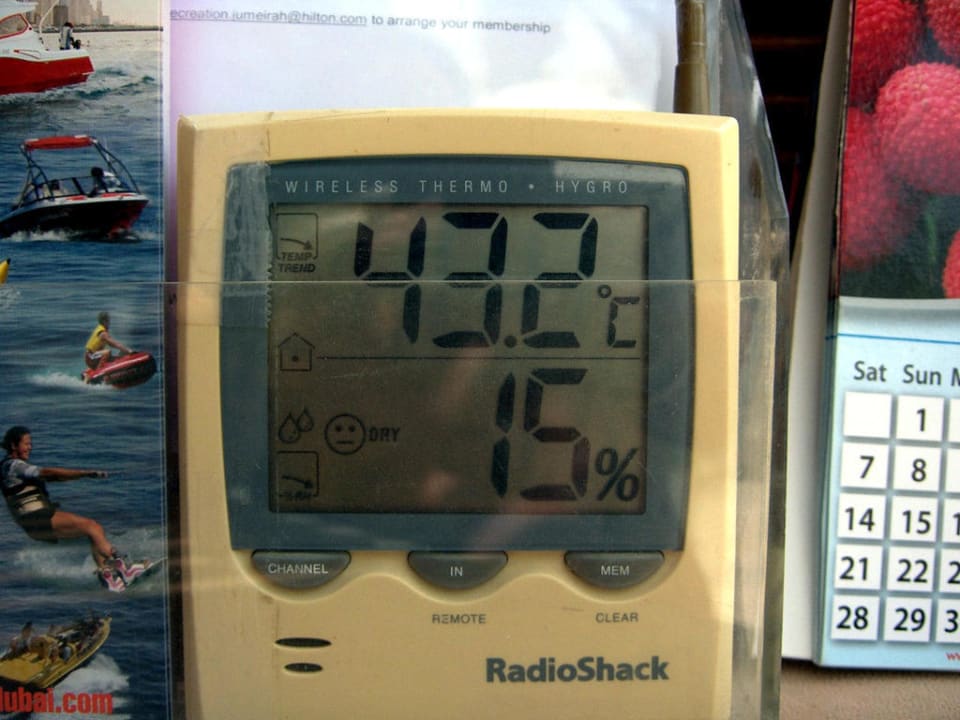 Temperatur im Schatten Hilton Dubai Jumeirah