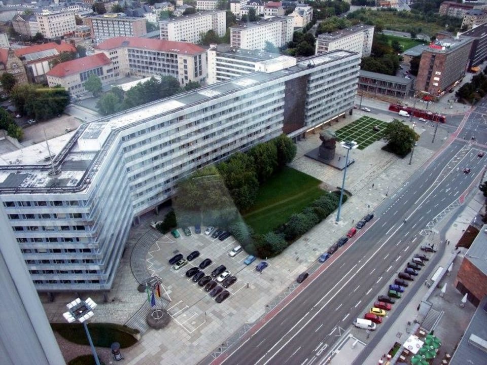Blick aus dem Panoramarestaurant auf Chemnitz Congress Hotel Chemnitz