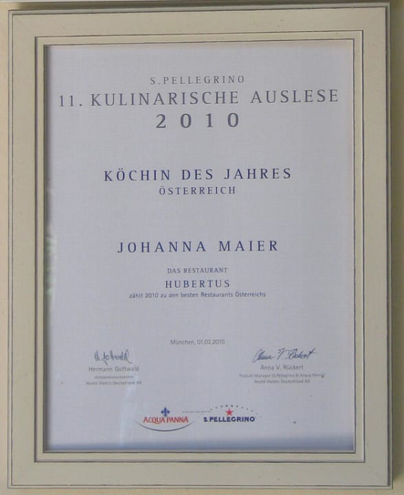 Aktuelle Auszeichnung Hotel Hubertus
