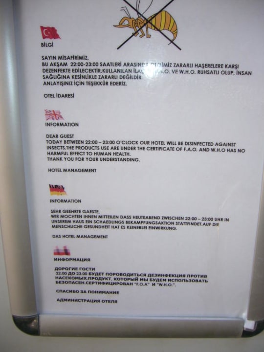 Ungezieferbefall Hotel Orfeus Park