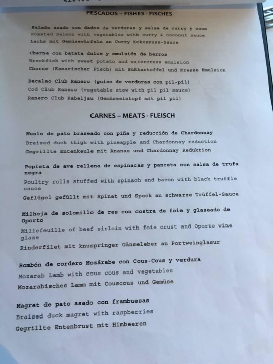 Karte im Restaurant..leider unverändert 10 Tage... H10 Ocean Dreams - Adults only