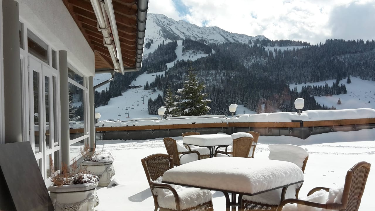 Blick vom Restaurant aus Oberjoch - Familux Resort