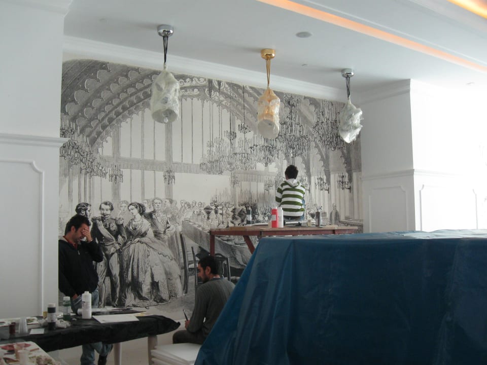 Handbemalte Wände im Restaurant Imperial Hotel Delphin Imperial