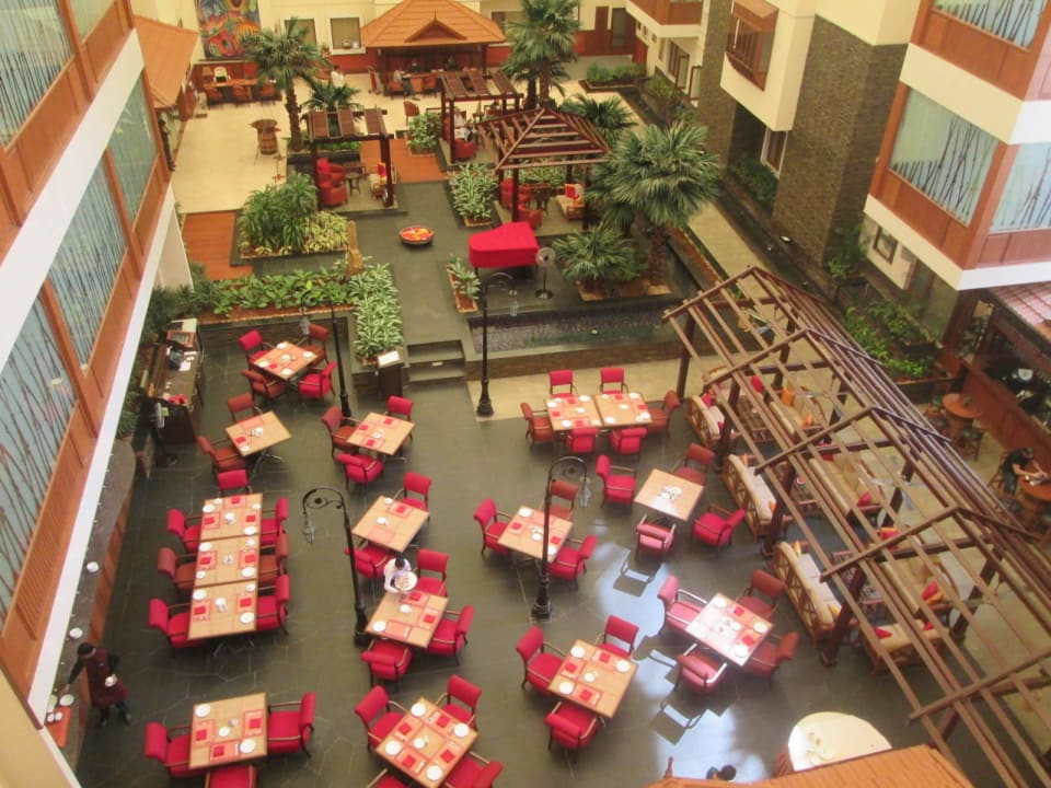 You can smell the restaurant on the balcony .... Hotel The Paul Bangalore