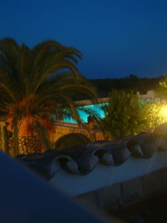 Pool by night Finca Son Guardiola