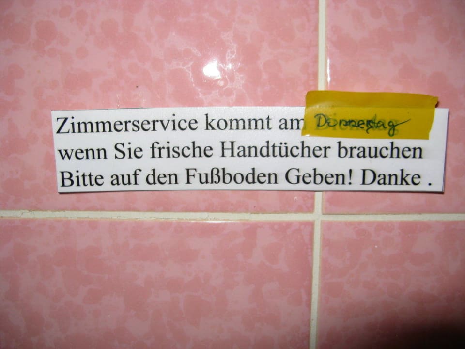 Nur am Donnerstag gibts Service Hotel Salzsäumerhof