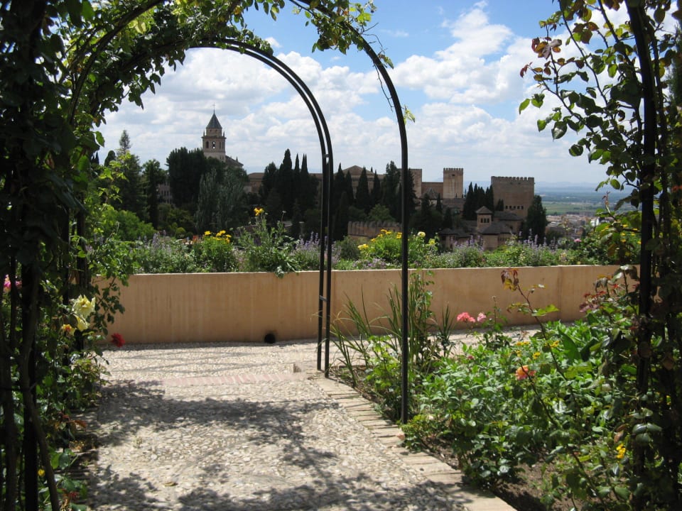 Blick auf Alhambra mit Santa Ana Hotel Porcel Alixares