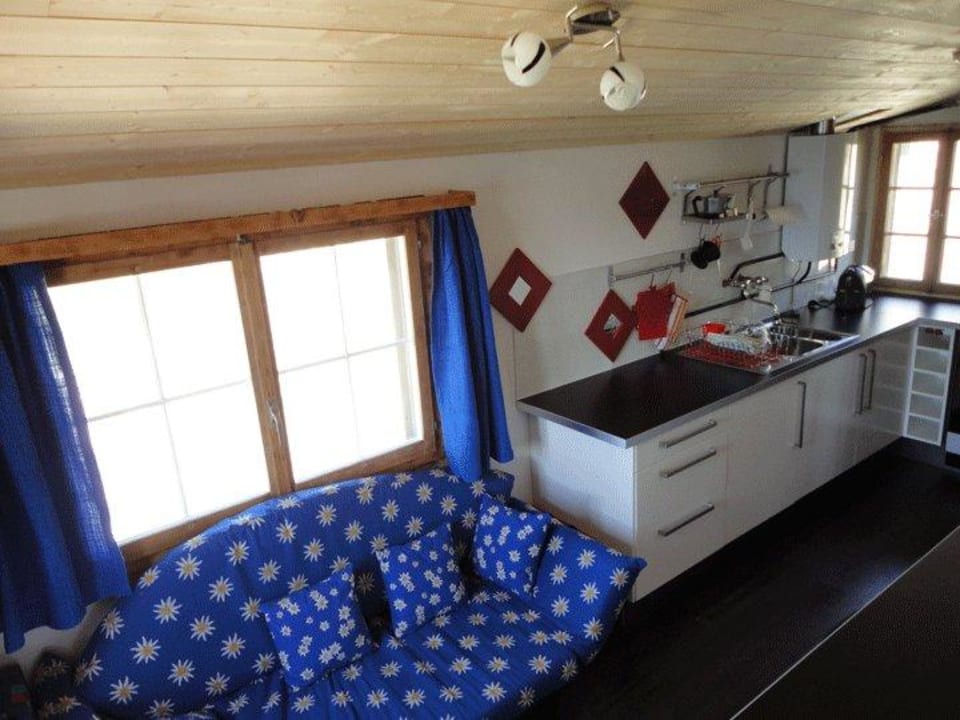 Küche Maiensäss Alphütte Tegia Sulai