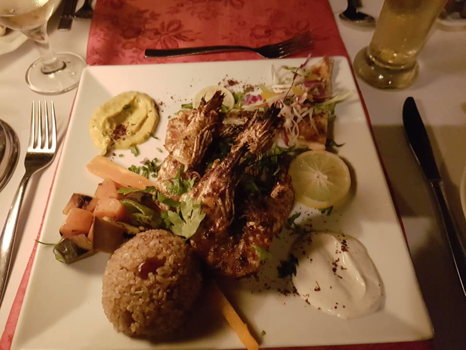 Garnelen gegen Aufpreis beim Libanesen im Grand Makadi Palace