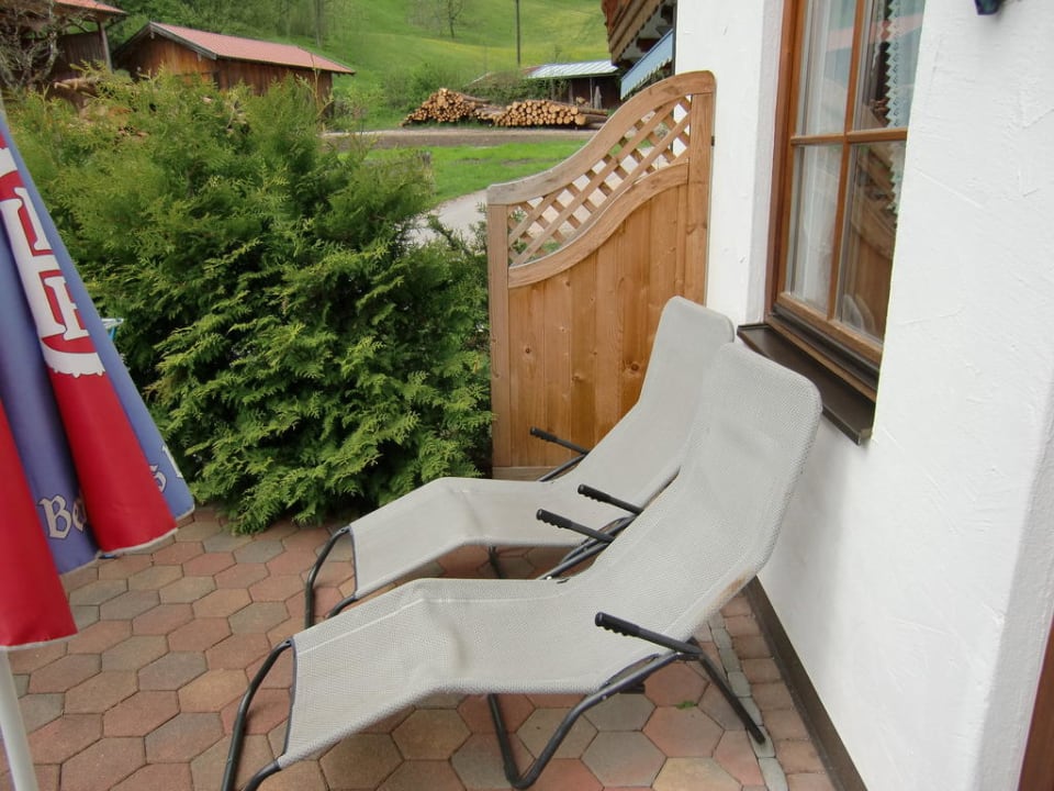 Die Terrasse vom Zimmer Nr. 105 Naturhotel Reissenlehen