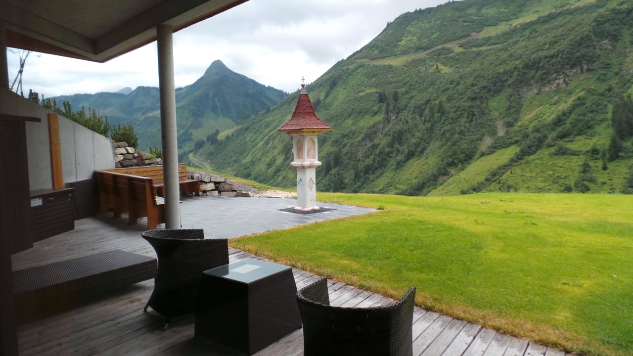 Vor der Sauna Damülser Hof - Wellness & Spa