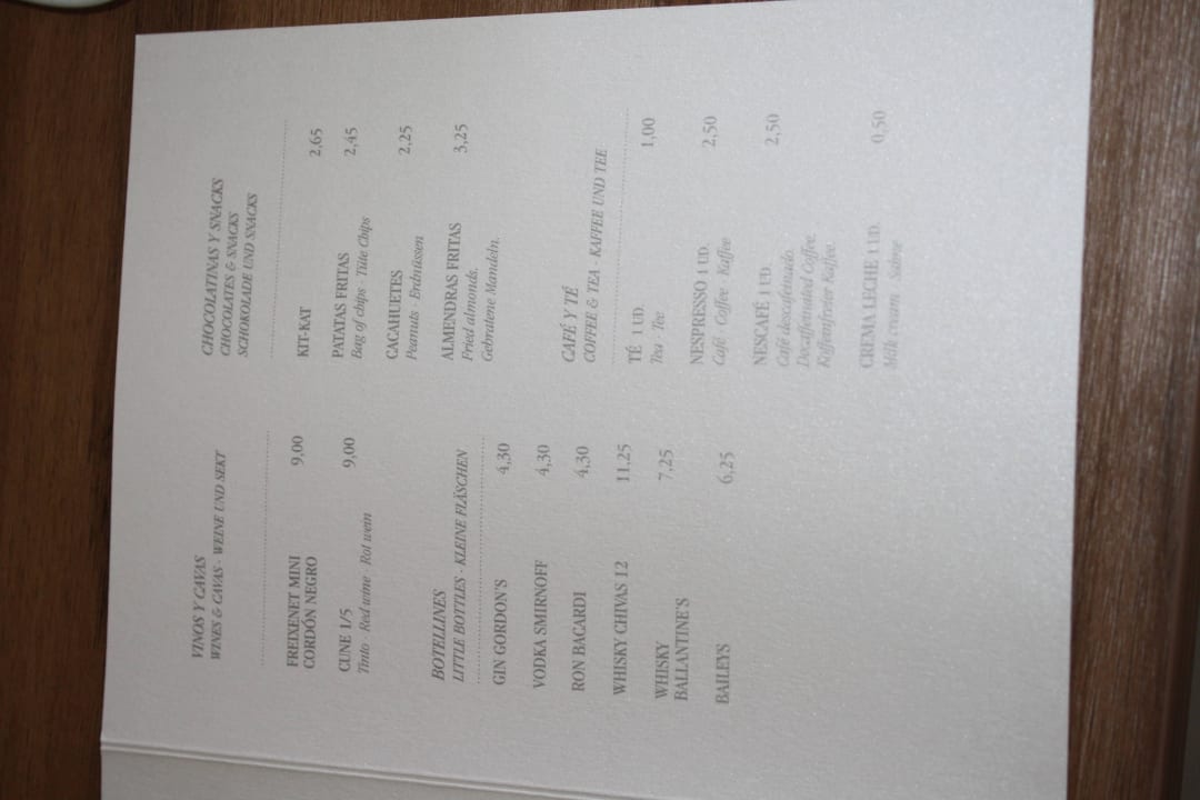 Preise Minibar Zafiro Palace Alcudia