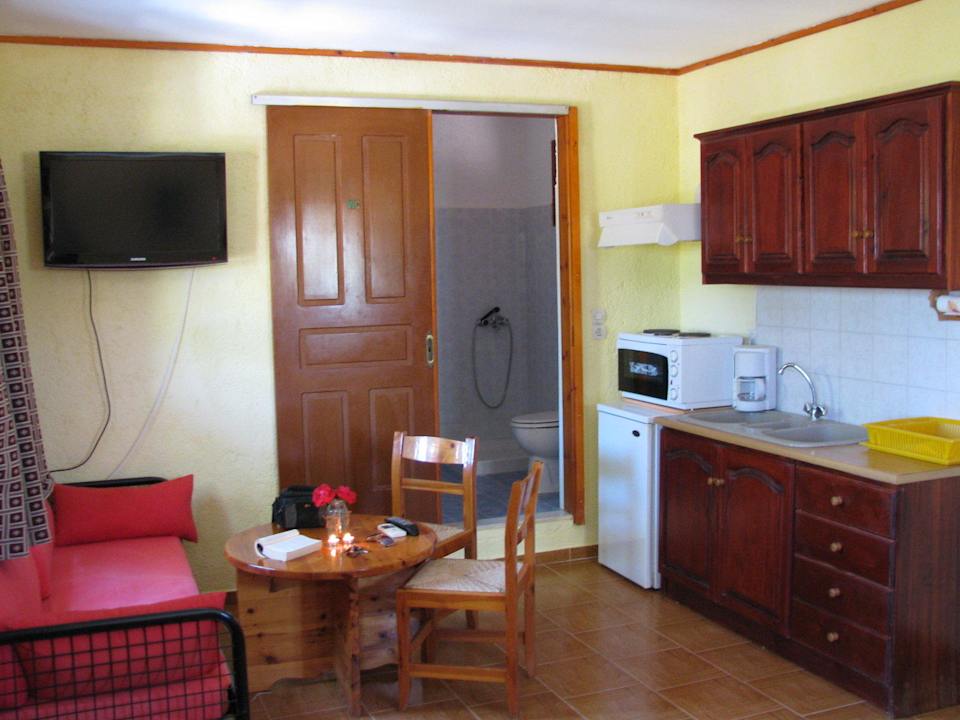 Living room and kitchen studio 25 m2 Apartments Sunrise