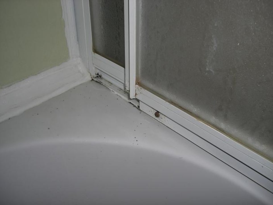 Die Dusche von innen-mit Pilzbefalll Hotel Orfeus Park