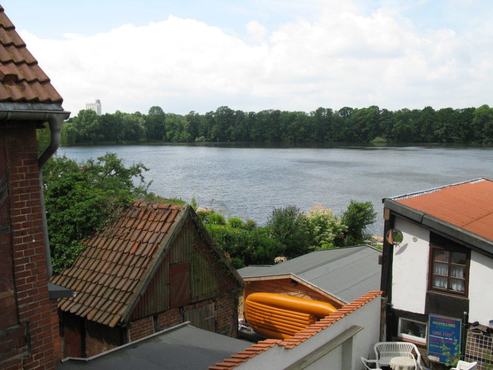 Ausblick aus dem Fenster Ferienhaus Seezauber
