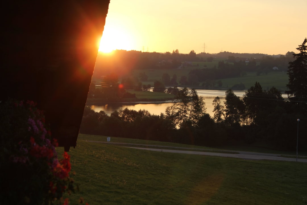 Blick vom Balkon auf den Öschlesee Ferienhof Babel