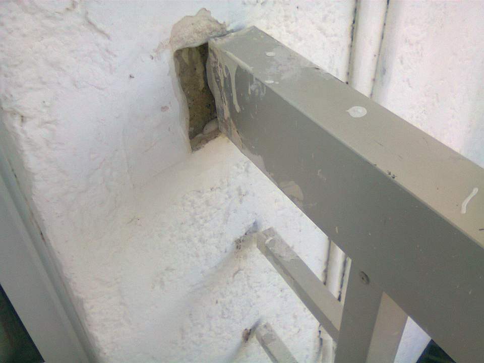 Broken balcony rail Nest Apartments