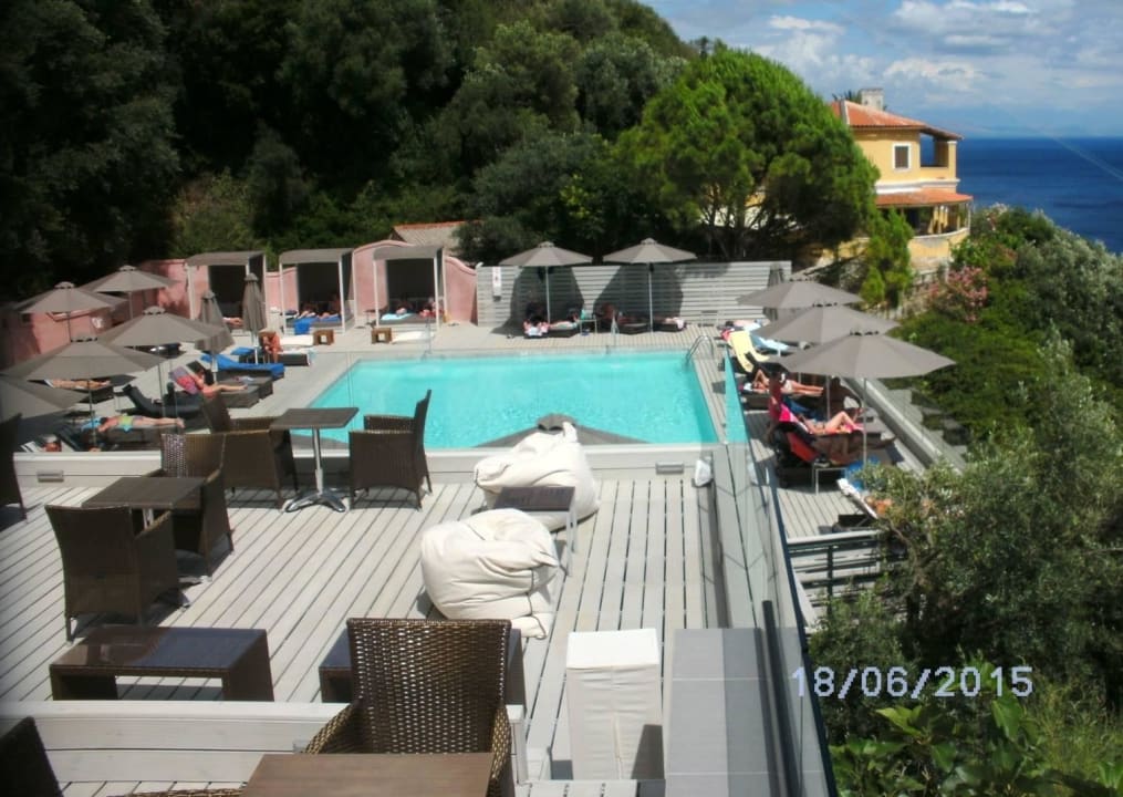 Blick von der Pool Bar zur Pool Anlage Marilena Sea View Hotel - Adults only