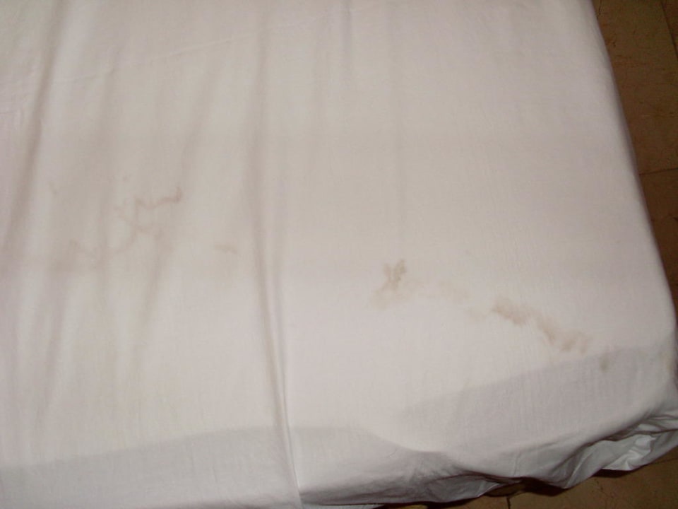 Dreckiges Bettlaken am 26.3. Hotel Grand Palladium Palace Resort, Spa & Casino