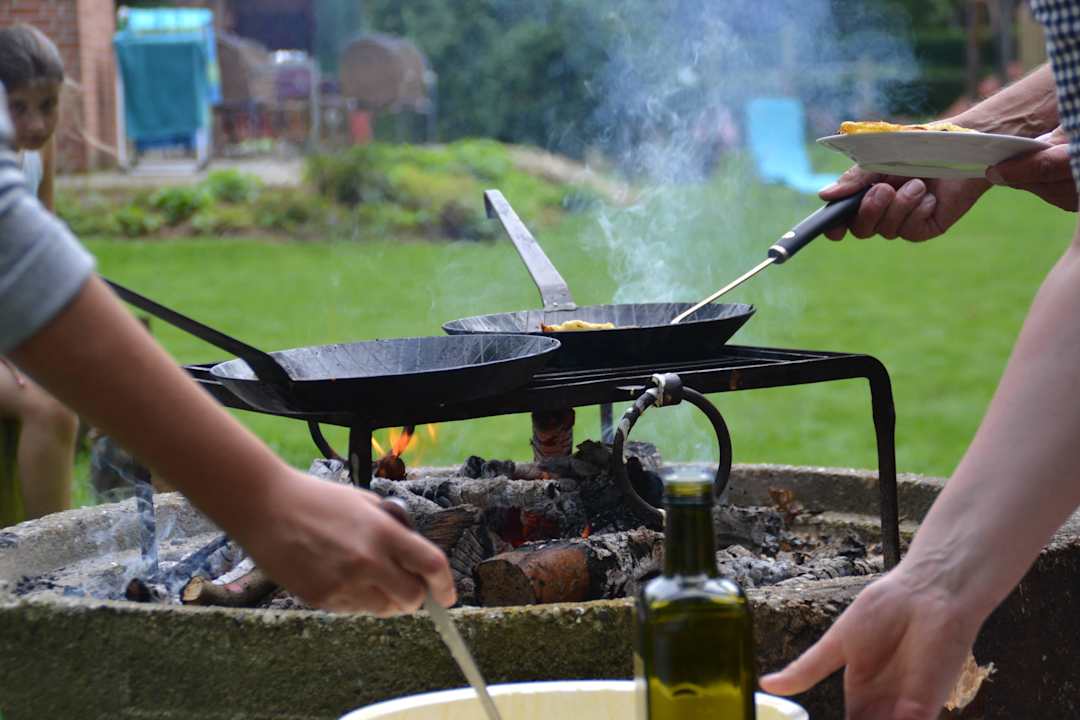 Kochen auf dem Outdoorherd Ferienbauernhof FiHoF