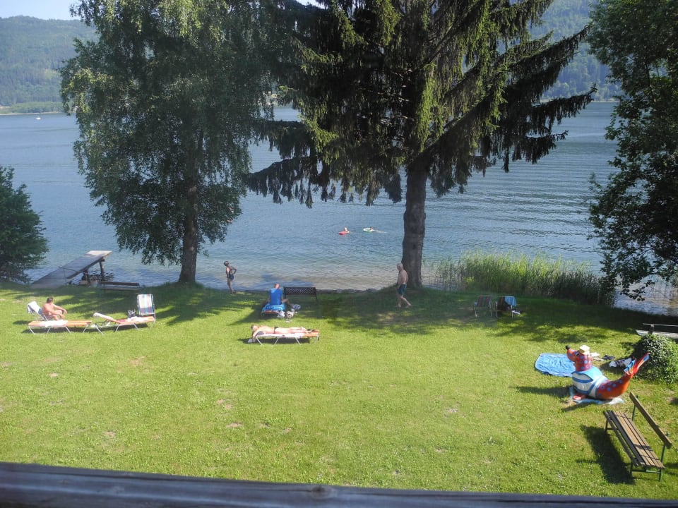Unser Blick vom Zimmer auf den See Seehotel Birkenhof