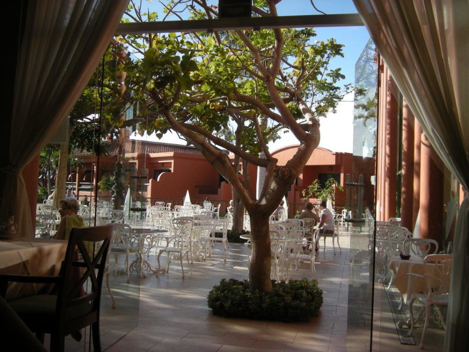 Ausblick auf die Terrasse vom Restaurant Adrián Hoteles Colón Guanahaní - Adults only