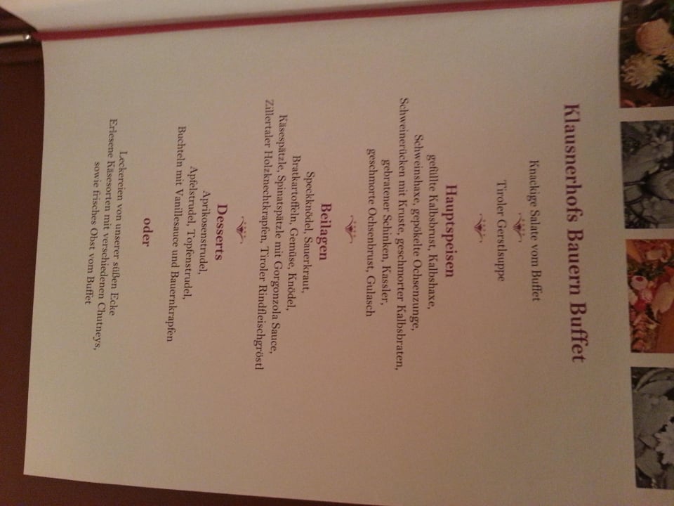 Fulminantes Bauern Buffet Hotel Klausnerhof