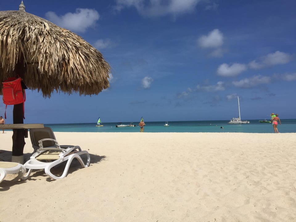 Ein Blick von unserer Strandliege Hotel Riu Palace Aruba