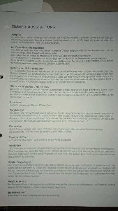 Infomappe Princess Andriana Resort & Spa