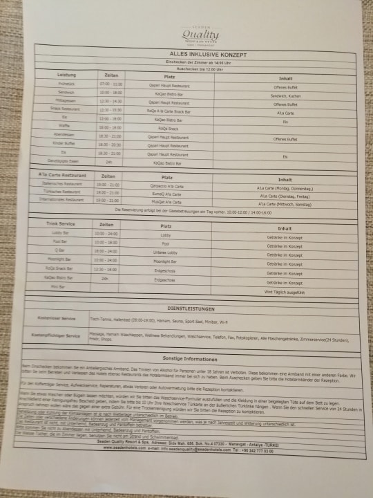 Sonstiges Seaden Quality Resort & Spa